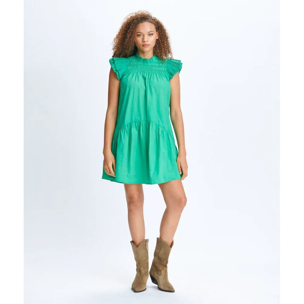 Love the Label kelly green Poppy smocked mini dress